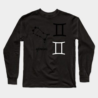 Gemini Star Sign Symbol and Constellation Sticker Pack Long Sleeve T-Shirt